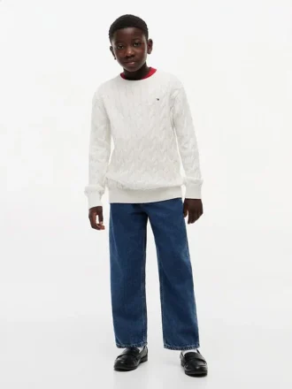 Jersey de punto trenzado para niña