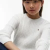 Jersey de punto trenzado para niña