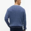 Jersey de punto trenzado teñido en prenda