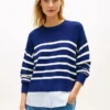 Jersey ligero a rayas con efecto de capas
