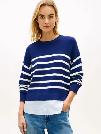 Jersey ligero a rayas con efecto de capas