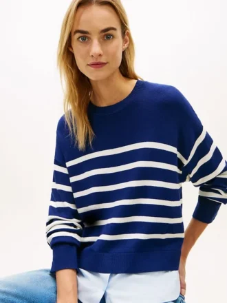 Jersey ligero a rayas con efecto de capas