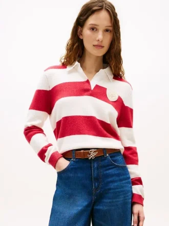 Jersey polo con rayas de rugby