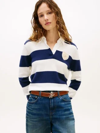 Jersey polo con rayas de rugby