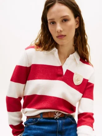 Jersey polo con rayas de rugby