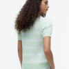 Jersey polo de punto trenzado a rayas