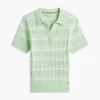 Jersey polo de punto trenzado a rayas