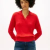 Jersey polo de punto trenzado de corte holgado