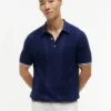 Jersey polo de punto trenzado de manga corta