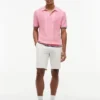 Jersey polo de punto trenzado de manga corta