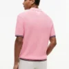 Jersey polo de punto trenzado de manga corta