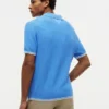 Jersey polo de punto trenzado de manga corta