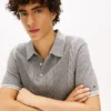 Jersey polo de punto trenzado de manga corta