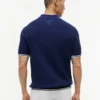 Jersey polo de punto trenzado de manga corta