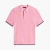 Jersey polo de punto trenzado de manga corta