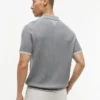 Jersey polo de punto trenzado de manga corta