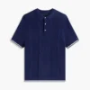 Jersey polo de punto trenzado de manga corta