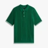 Jersey polo de punto trenzado de manga corta Jersey polo de punto trenzado de manga corta
