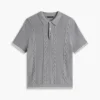 Jersey polo de punto trenzado de manga corta