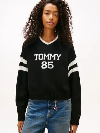 Jersey Tommy Jeans 85 Varsity con cuello en V Jersey Tommy Jeans 85 Varsity con cuello en V