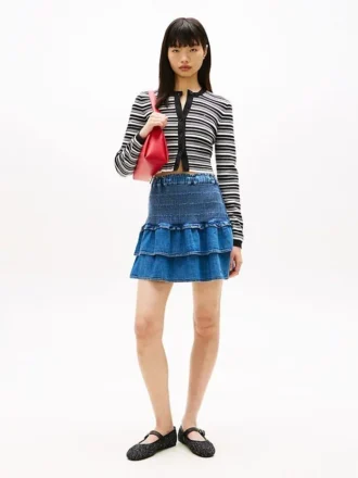 Minifalda de cambray con volantes de Tommy Jeans