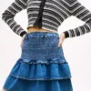 Minifalda de cambray con volantes de Tommy Jeans