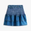 Minifalda de cambray con volantes de Tommy Jeans