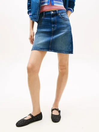 Minifalda vaquera de talle alto de Tommy Jeans