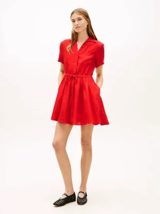 Minivestido camisero de lino