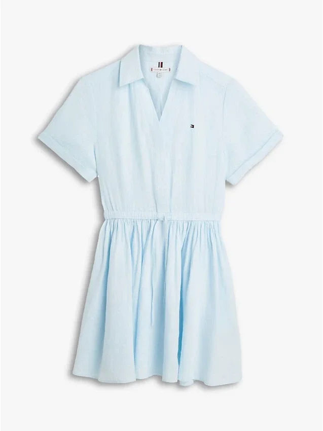 Minivestido camisero de lino Minivestido camisero de lino