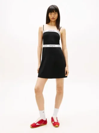 Minivestido de ponte con cinta con el logotipo de Tommy Jeans