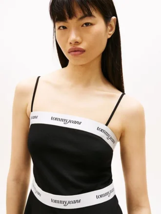 Minivestido de ponte con cinta con el logotipo de Tommy Jeans