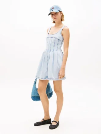 Minivestido vaquero plisado de Tommy Jeans