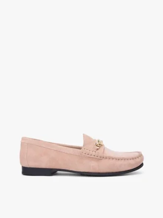 Mocasines de ante con eslabones de cadena