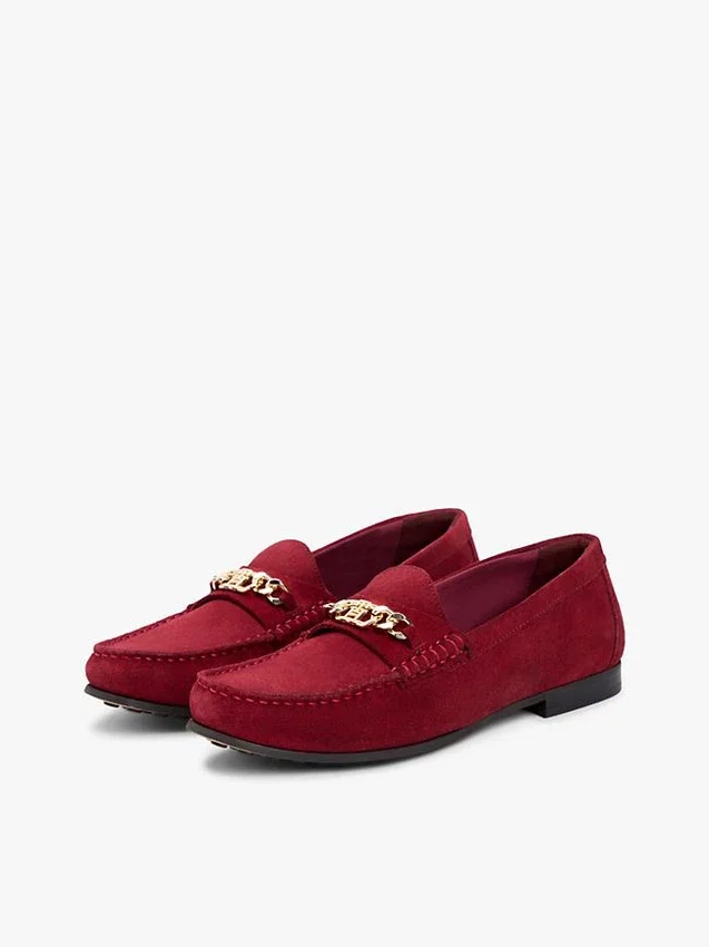 Mocasines de ante con eslabones de cadena Mocasines de ante con eslabones de cadena