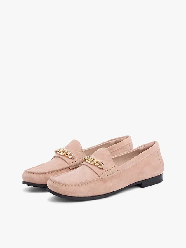 Mocasines de ante con eslabones de cadena Mocasines de ante con eslabones de cadena