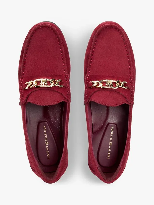 Mocasines de ante con eslabones de cadena Mocasines de ante con eslabones de cadena