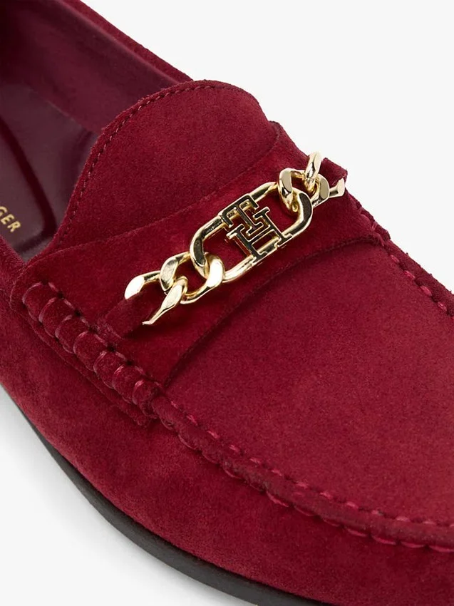 Mocasines de ante con eslabones de cadena Mocasines de ante con eslabones de cadena