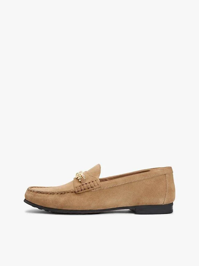 Mocasines de ante con eslabones de cadena Mocasines de ante con eslabones de cadena