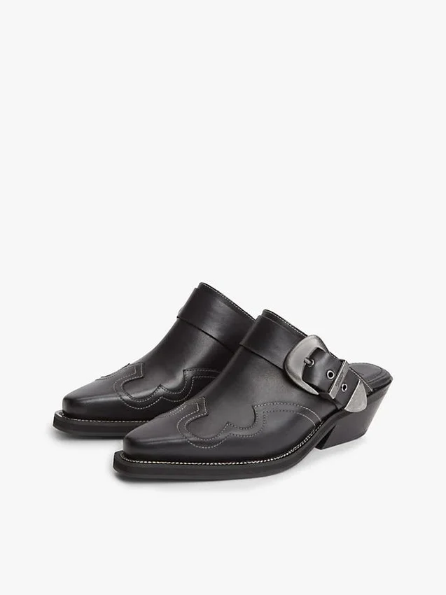 Mules de cuero estilo western de Tommy Jeans Mules de cuero estilo western de Tommy Jeans