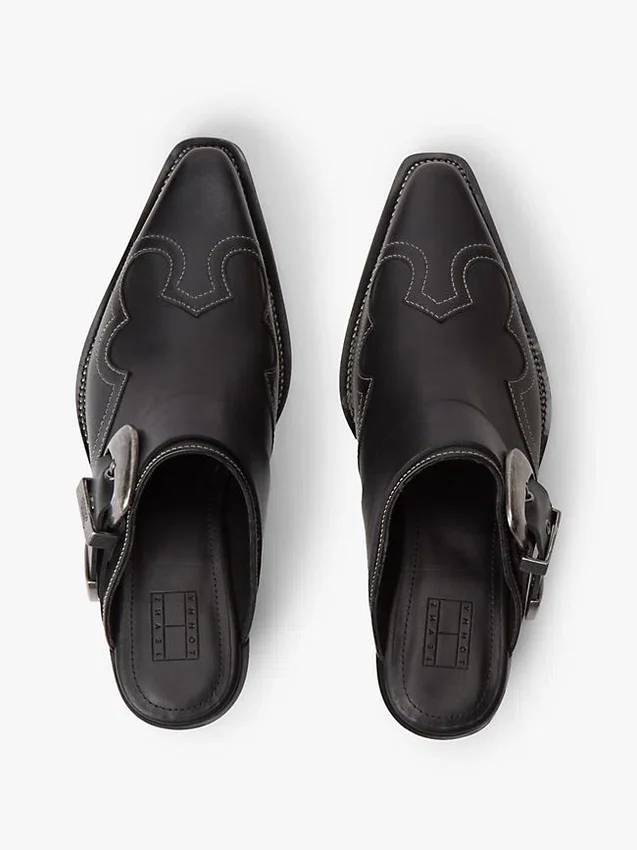 Mules de cuero estilo western de Tommy Jeans Mules de cuero estilo western de Tommy Jeans