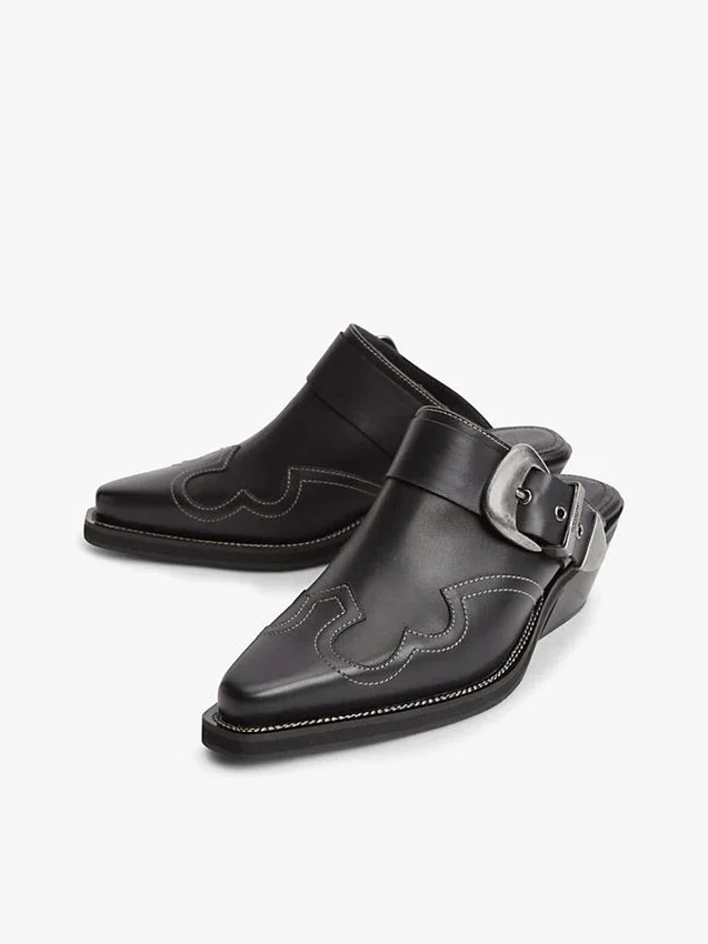 Mules de cuero estilo western de Tommy Jeans Mules de cuero estilo western de Tommy Jeans