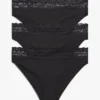 Pack de 3 braguitas bikini con ribete de encaje