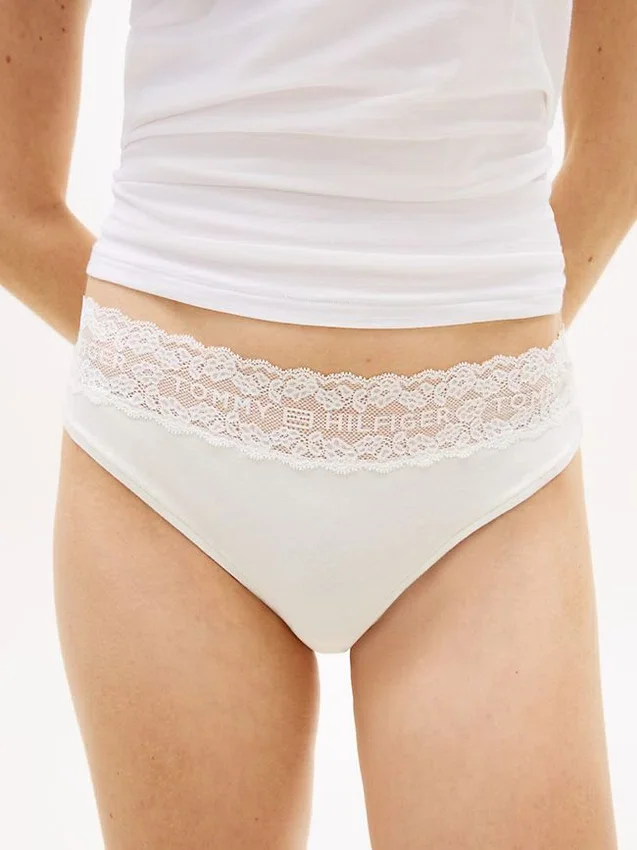 Pack de 3 braguitas de bikini con ribete de encaje Pack de 3 braguitas de bikini con ribete de encaje