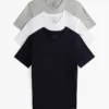 Pack de 3 camisetas interiores de algodón clásicas con cuello en V