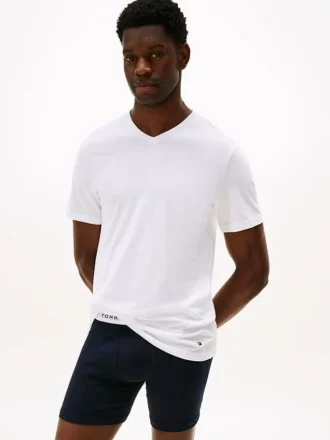 Pack de 3 camisetas interiores de algodón clásicas con cuello en V