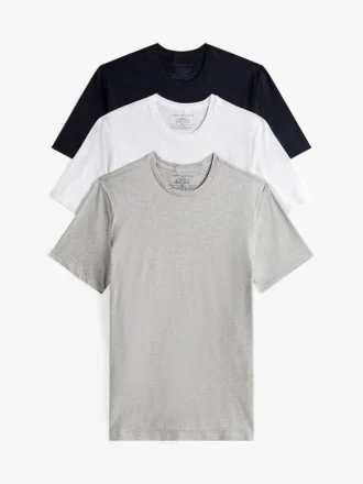 Pack de 3 camisetas interiores de cuello redondo Cotton Classics