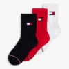 Pack de 3 pares de calcetines de cuello redondo con el logotipo de la bandera para niños