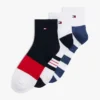Pack de 3 pares de calcetines deportivos de media caña con diseño de rayas