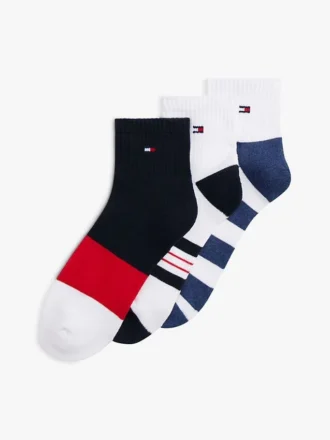 Pack de 3 pares de calcetines deportivos de media caña con diseño de rayas